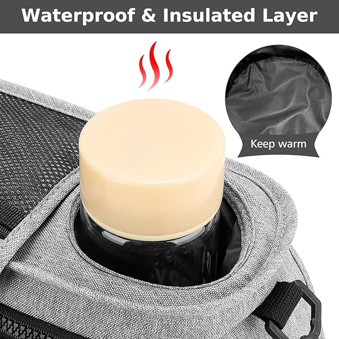 Accmor Universal Stroller Organizer with Insulated Cup Holder Detachable Phone Bag and Shoulder Strap,Stroller Bag Caddy Organizer Fits for Uppababy, Baby Jogger, Britax Strollers