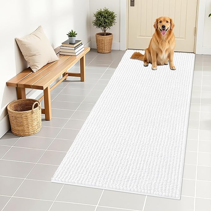 OLANLY Dog Door Mat for Muddy Paws 59x24, Ultra Absorbent Chenille Mud Doormat by OLANLY