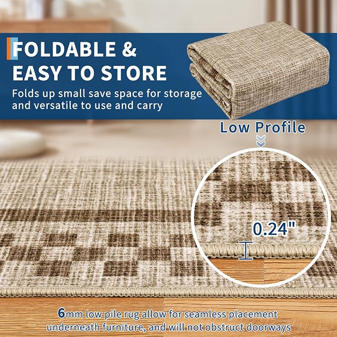 GarveeHome Washable Area Rug 4x6 Small Living Room Rugs Modern Bordered Soft - Image 4