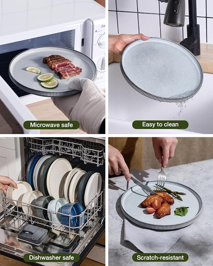 Famiware Star Stoneware Dinnerware Set, Reactive Glaze Plates & Bowls - Image 7