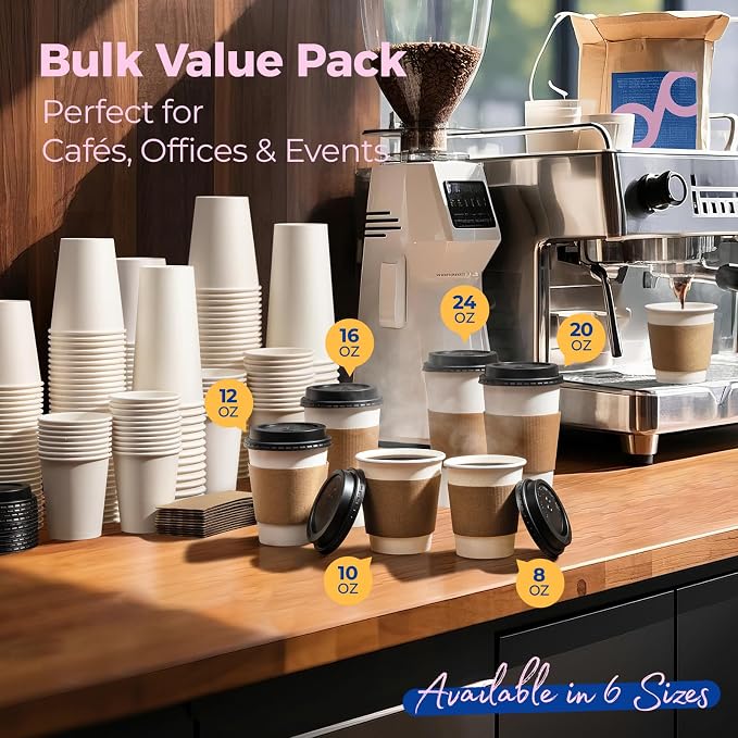 Fit Meal Prep 500 Pack 12 oz Disposable Coffee Cups - Image 7