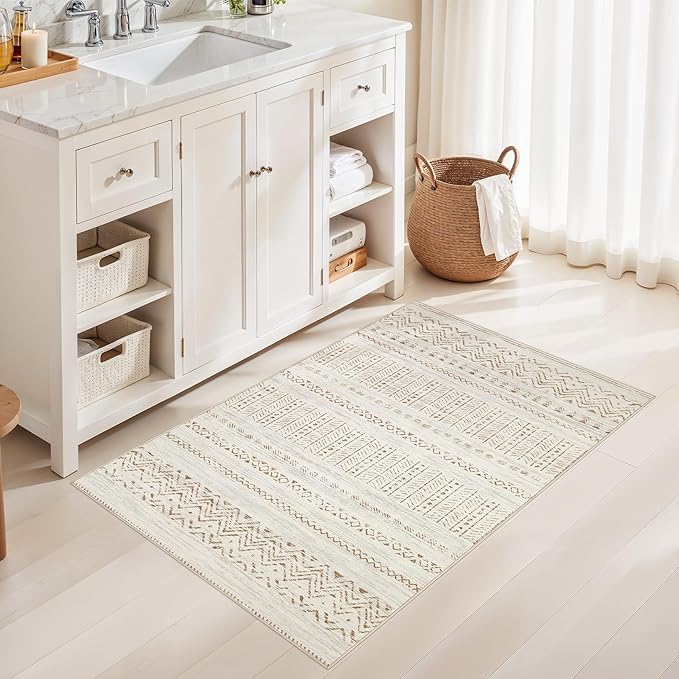 cotiled 3x5 Area Rugs Living Room Rug: Washable Boho Rugs - Image 5