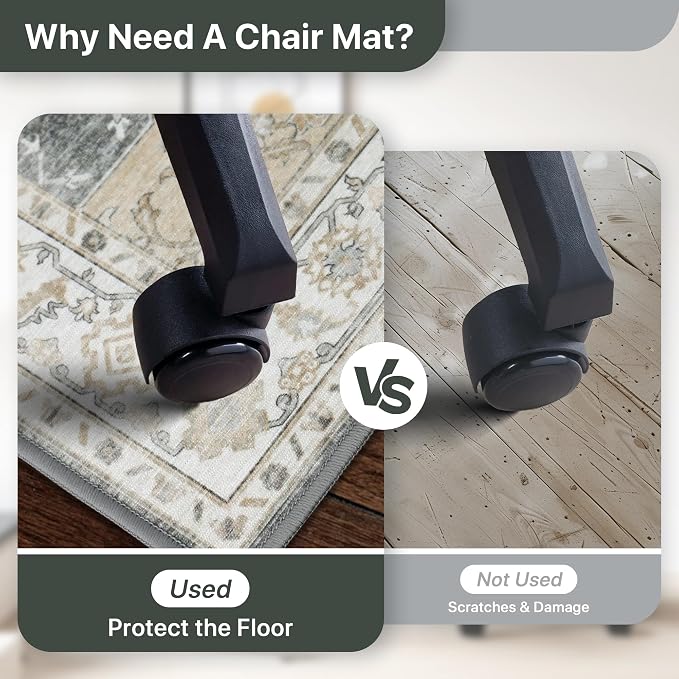 36"x60" Office Chair Mat for Hardwood Tile Floor, Under Desk Carpet Protector - Image 4
