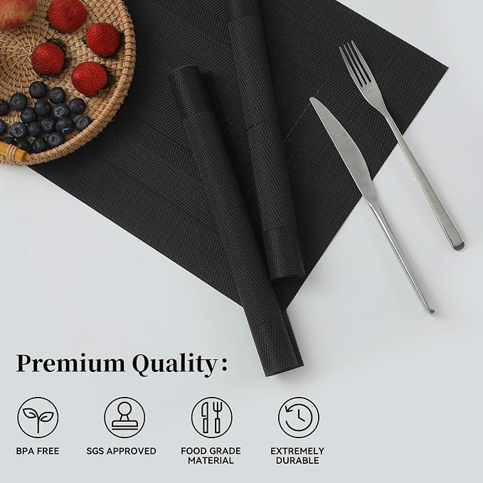 Leetaltree Black Frame Placemats Set of 12 - Image 2