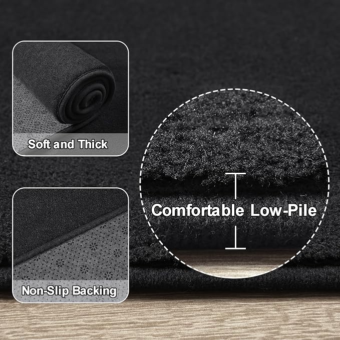 Amearea Large Modern Area Rugs for Bedroom Living Room, 6x9 Feet Black - Image 3