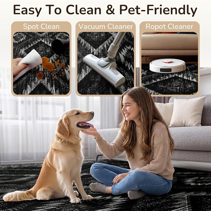 BESTSWEETIE Area Rug 2x6 Rug Machine Washable Non-Slip Low Pile Print Pattern - Image 6