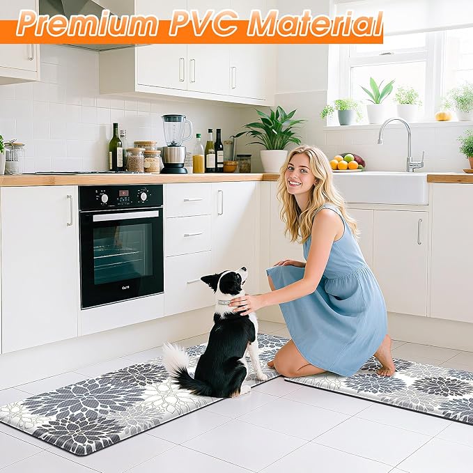 StepLively Kitchen Mats for Floor 2PCS, 0.47" Anti Fatigue Mats for Kitchen - Image 5