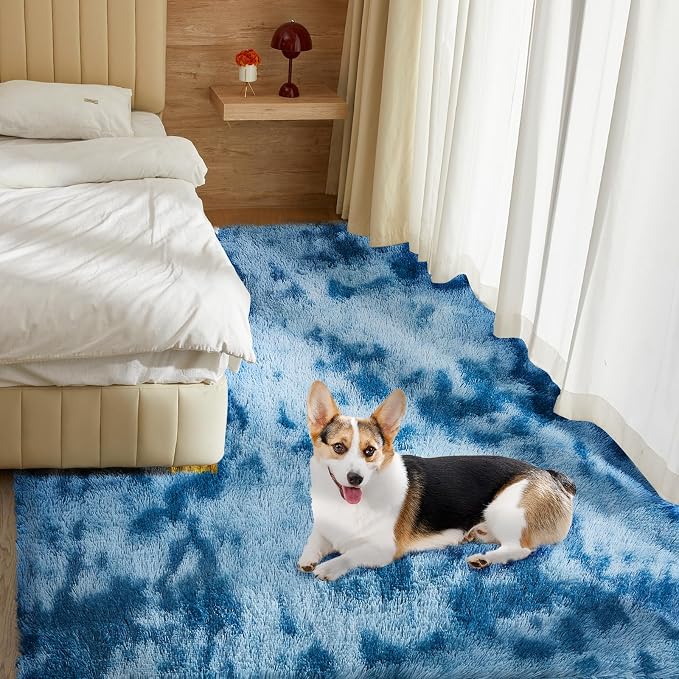 Ultra Soft Rug for Living Room, 9X12 Fluffy Shag Area Rug for Bedroom, Modern - Image 9