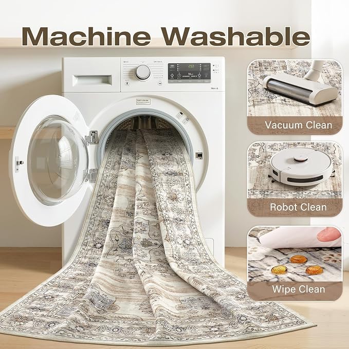 Washable 7x9 Area Rug for Living Room - Image 2