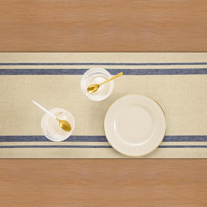 Solino Home 100% Linen Table Runner, 14 x 108 in, mitered corners | Pure Linen - Image 3