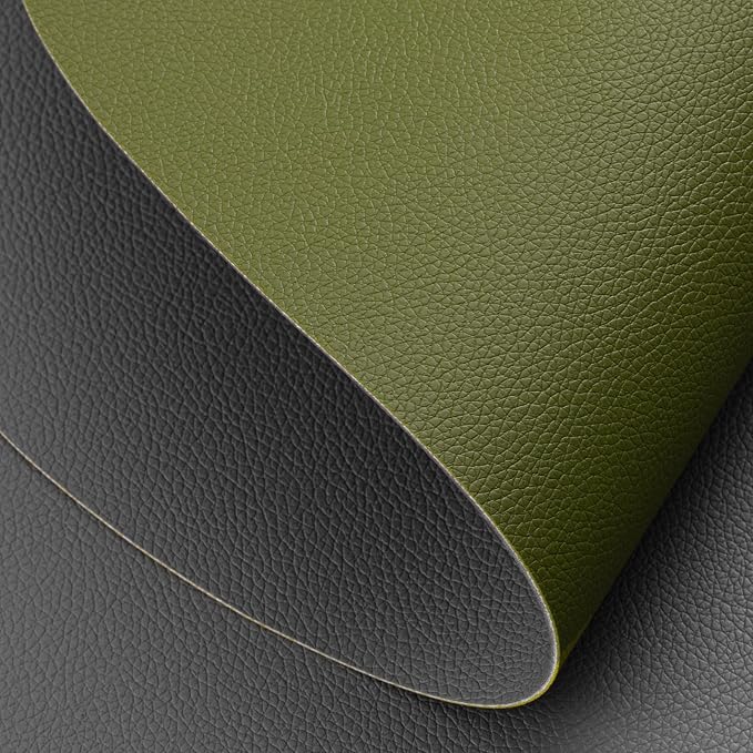Myir JUN 15 Inches Round Placemats Set of 4 Faux Leather Place Mats | - Image 3