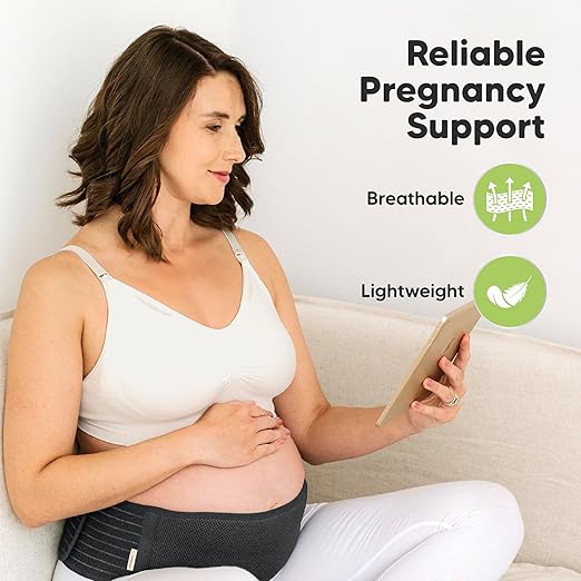 KeaBabies Maternity Belly Bands for Pregnant Women - Soft & Breathable Pregnancy Belly Support Band, Adjustable Maternity Belt for Back, Pelvic Support, Comfortable, Easy to Use (Midnight Black, M/L)