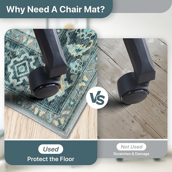 48"x72" Office Chair Mat for Hardwood Tile Floor, Under Desk Carpet Protector - Image 4