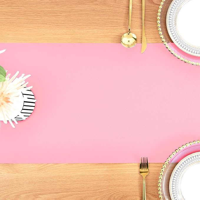 Wolkemer Farmhouse Pink Table Runner Dining Table Runners 48 Inches Long | - Image 8