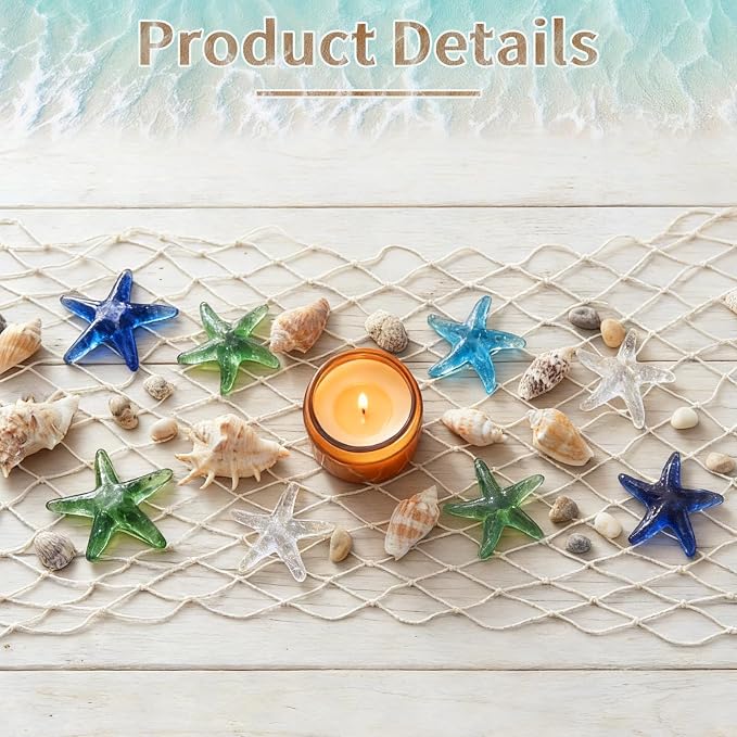 SATINIOR 12 Pcs 12 x 72'' Fishing Net Table Runner Party Decoration, Natural | - Image 4