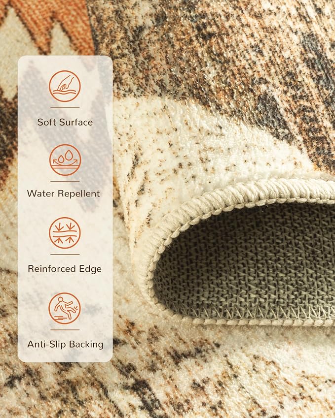 BESTSWEETIE Area Rug 10x14 Rug Machine Washable Non-Slip Low Pile Print Pattern - Image 2