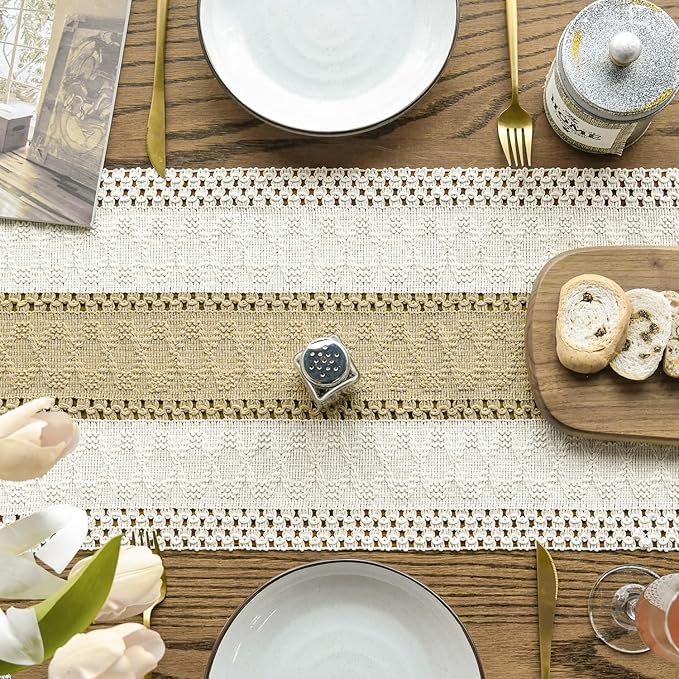 Artoid Mode Burlap Brown Farmhouse Rustic Table Runner 12x108 Inch | Seasonal - Image 6