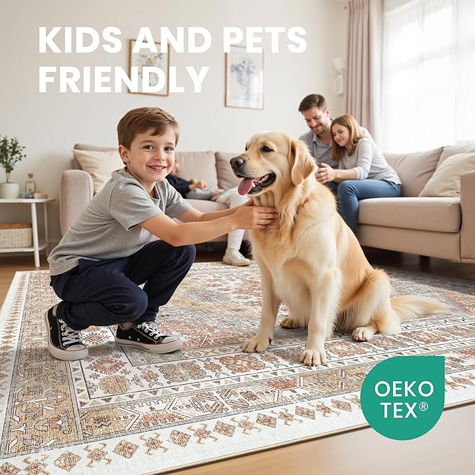 zesthome 12x15 Area Rugs, Large Washable Rug, Ultra-Thin Stain Resistant Rugs - Image 7