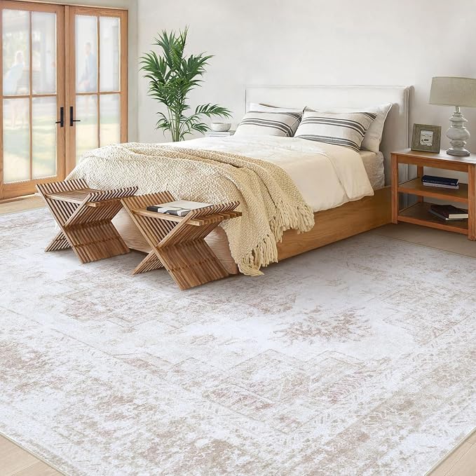 XLUEZ Area Rug 9x12 Living Room Rug, Machine Washable Vintage Distressed - Image 3