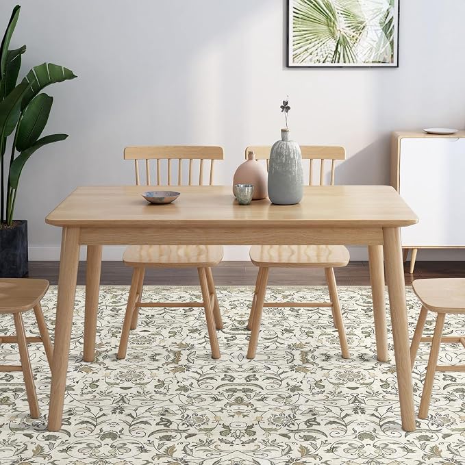 4×6 Washable Large Area Rugs for Living Room, Floral Soft Rug Non Slip Stain - Image 5