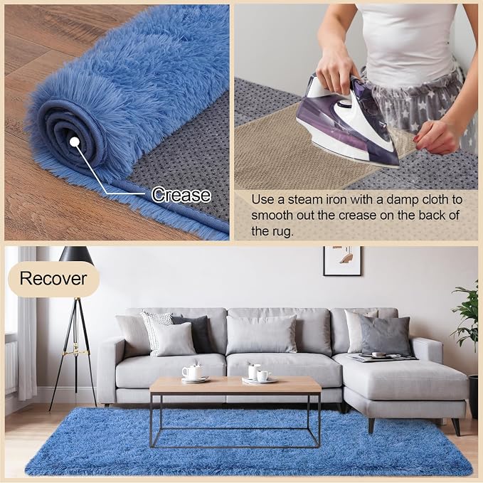 Mugorn 6x9 Rugs for Living Room, Soft Carpet Shag Kids Room Rug, Non-Slip Fuzzy - Image 5