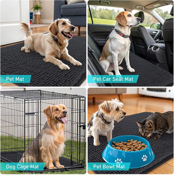 OLANLY Dog Door Mat for Muddy Paws 70x32, Absorbs Moisture and Dirt, Absorbent - Image 7