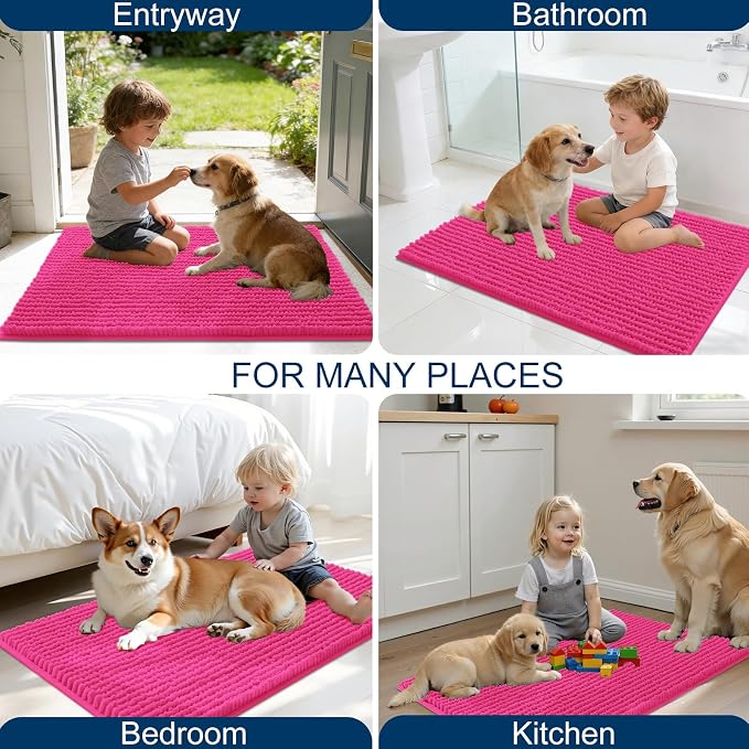 OLANLY Dog Door Mat for Muddy Paws 44x24, Ultra Absorbent Chenille Mud Doormat - Image 8