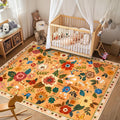 RELEANY Floral 5x7 Area Rugs Washable Print Boho Cute Carpet Non Slip Flower by RELEANY
