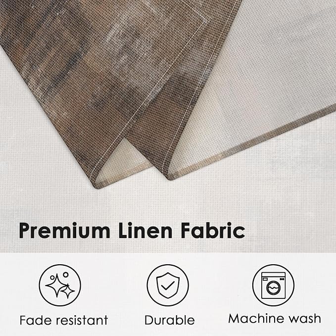 Emvency Farmhouse Placemats Set of 6, 12x18 Inch, Rustic Neutral Brown | - Image 4