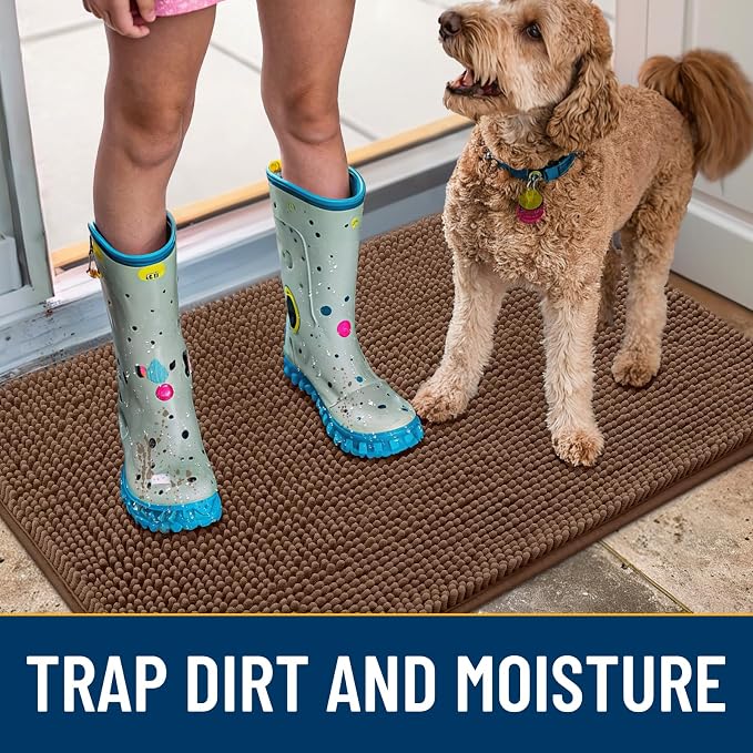 Smiry Dog Door Mat for Muddy Paws 71x46, Absorbent Dirt Trapper, Non-Slip - Image 3