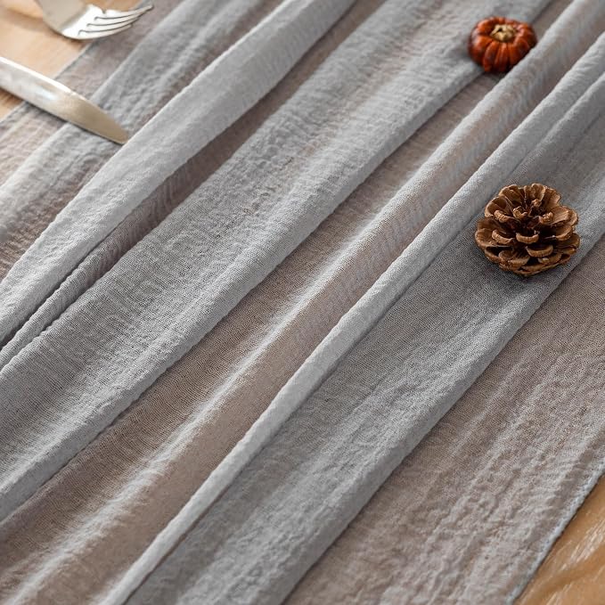 Dusty Blue Cheesecloth Table Runner 120 Inches - Image 2