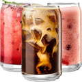 Le'raze Set of 6 Patented Can Shaped® Drinking Glasses - 16oz Clear Goblet by LERAZE
