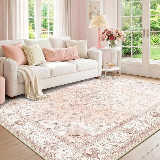 CAPALOCA Machine Washable Rugs Nursery Rug 4x6 Cute Girl Non Slip Low Pile - Image 8
