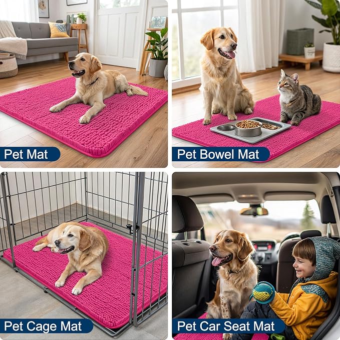 Smiry Dog Door Mat for Muddy Paws 47x24, Absorbent Dirt Trapper, Non-Slip - Image 6