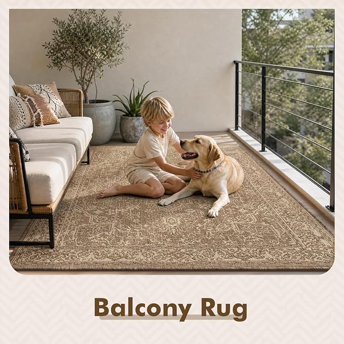 MontVoo-Outdoor Rug-Patio Rug 6x9 ft Polypropylene Indoor Outdoor Rugs Carpet - Image 9