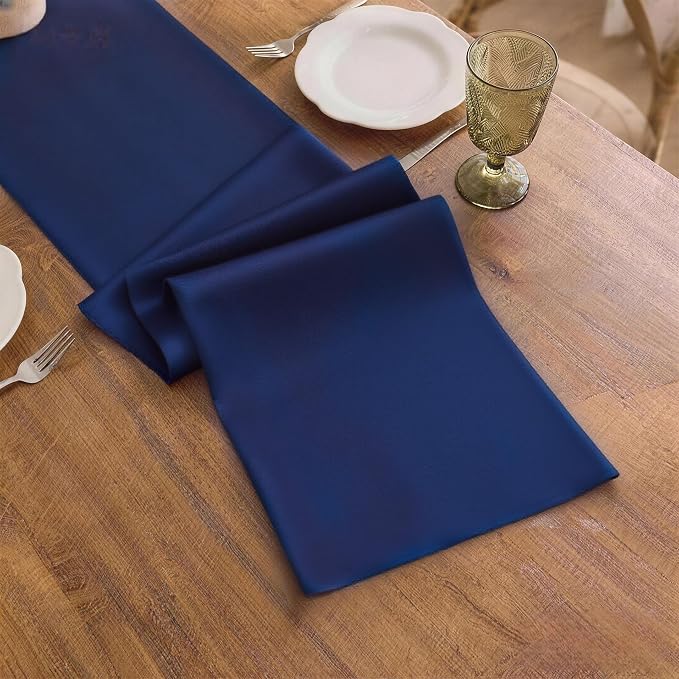 Navy Blue Table Runner, Waterproof Washable Runners 60 Inches Long | Reusable - Image 3