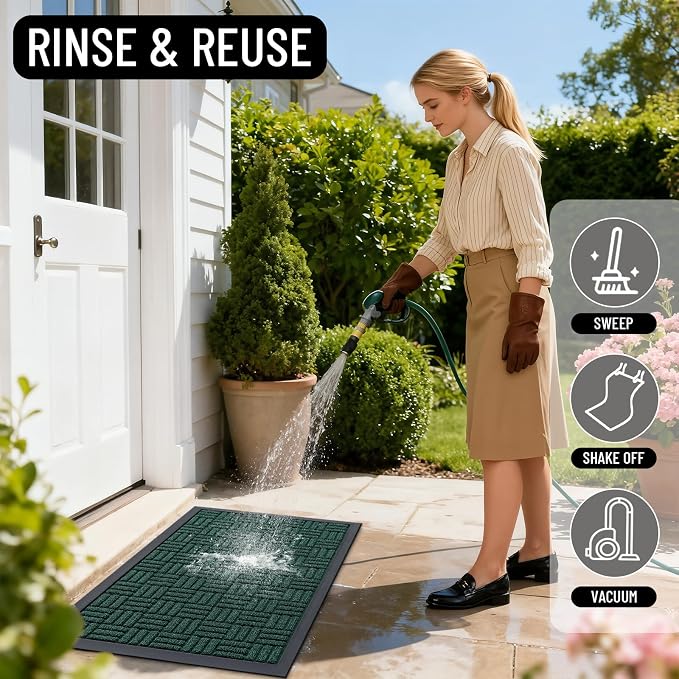 OLANLY Front Door Mat Outside Entrance 47x23, Heavy Duty Sturdy Natural Rubber - Image 7