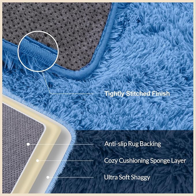 Mugorn Area Rugs 9x12 Living Room, Soft Carpet Shag Kids Room Rug, Non-Slip - Image 2
