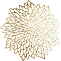 Snowkingdom Pack of 18 Gold Placemats Metallic Round Leaf Bulk Pressed Vinyl by Snowkingdom