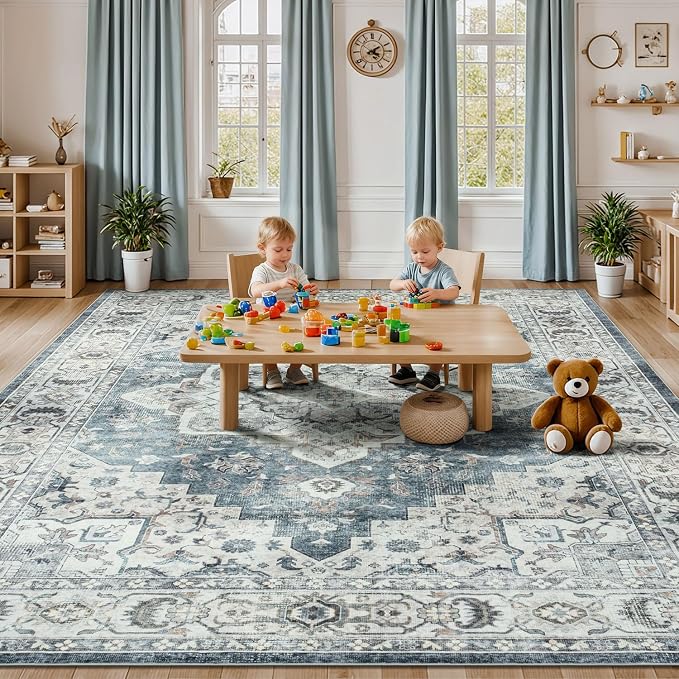 Lessymo Runner Rug 2 x 6, Machine Washable Entryway Rugs Boho Faux Wool Low - Image 8