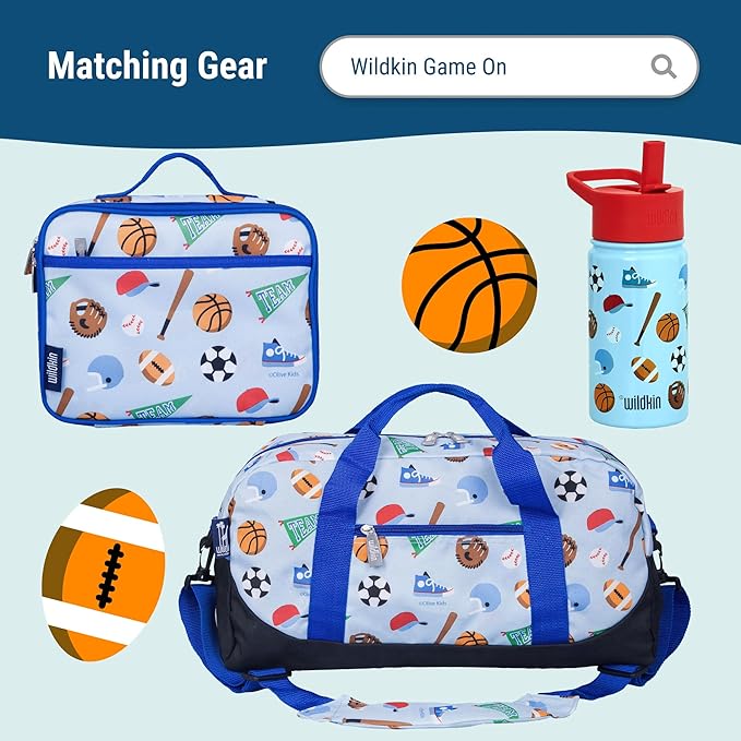 Wildkin 12-inch Kids Backpack – Padded, Adjustable, Ideal for Daycare & Travel - Game On