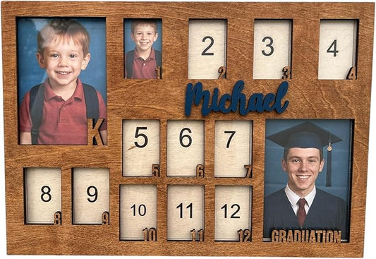 School Years Picture Frame Kids School Frame Graduation Photo holder K-12 Picture holder Kindergarten to Graduation display Photo Collage display Picture Frames pre K-12 Years (K-Graduation))