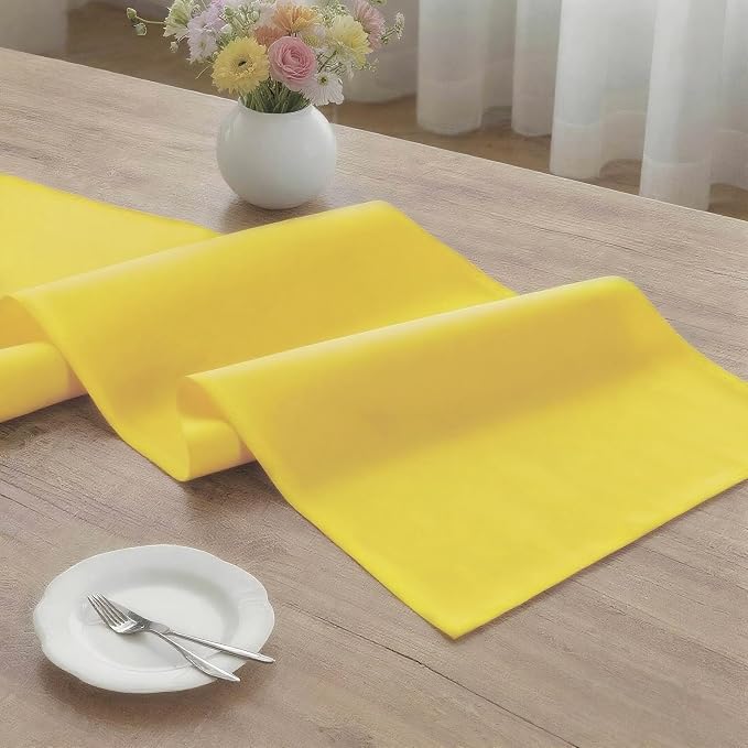 MEANMOY Yellow Table Runner 48 Inches Long Waterproof Table Runners | Washable - Image 3