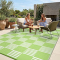 Garvee Waterproof Outdoor Rug 10x20, Checkered Foldable Plastic Straw Patio by Garvee