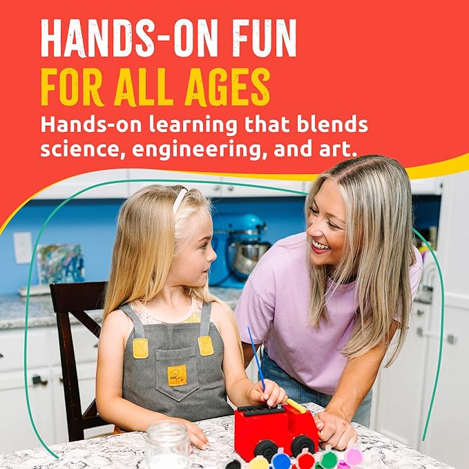 DIY Wood Building Kits, STEM Woodworking Kit for Kids, Creative Fun Craft Projects, Great Gift for Boys & Girls (Wooden Cars, 1-Pack)