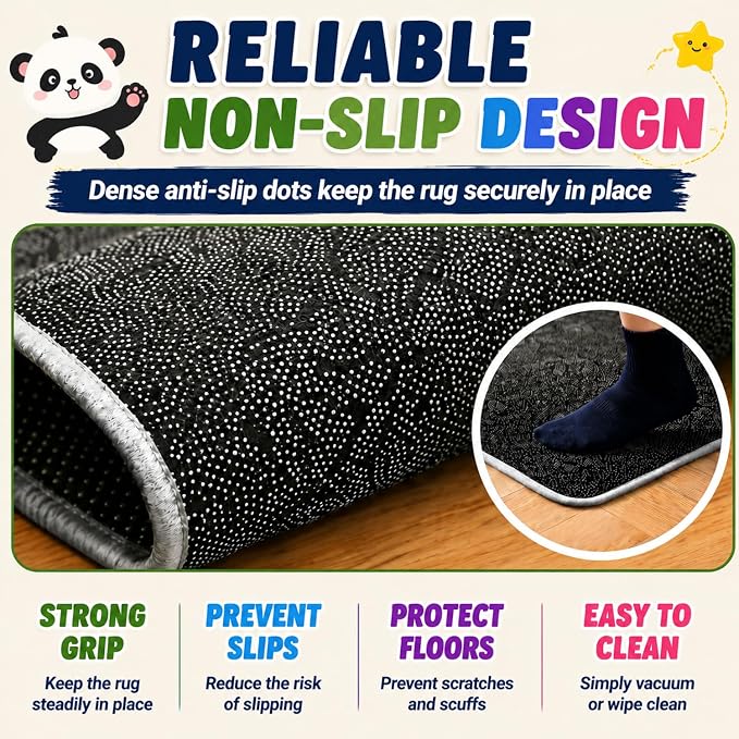 ABC Kids Play Rug, Non-Slip Classroom Carpet, soft low-pile surface, non-slip - Image 7