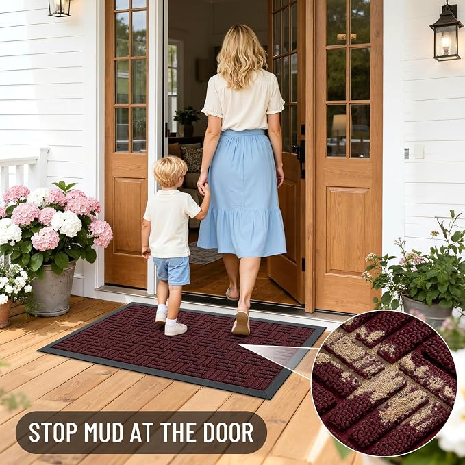 OLANLY Front Door Mat Outside Entrance 59x23, Heavy Duty Sturdy Natural Rubber - Image 7
