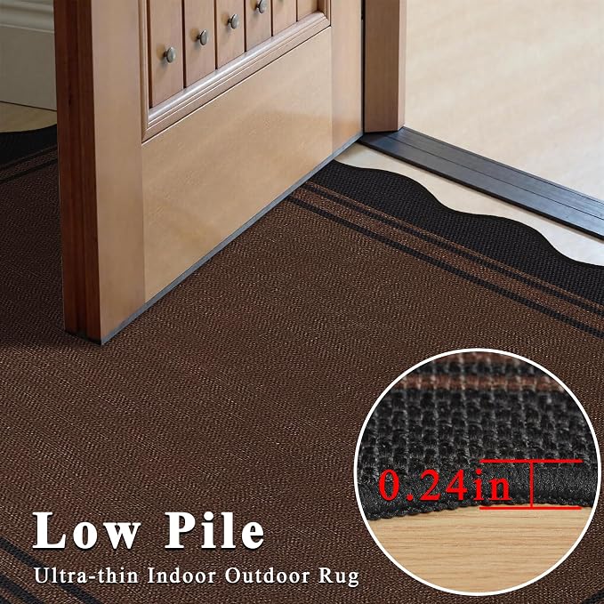 5x7 Scalloped Rug Easy Jute Washable Outdoor Patio Rug - Image 7