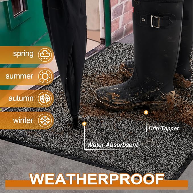 Mibao Front Door Mat Indoor Entrance, Dirt Trapper Welcome Mat - Image 3