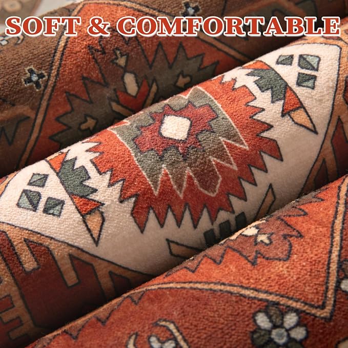 SERISSA Washable Rugs 8x10 Area Rugs, Large Non-Slip Boho Living Room Rug - Image 6